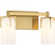 Caldwell 2 Light 14.75 inch Warm Brass Bathroom Vanity Light Wall Light