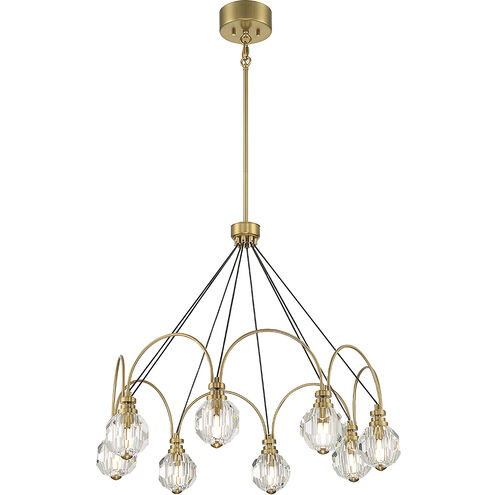 Burnham LED 32 inch Warm Brass Chandelier Ceiling Light