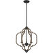 Westwood 3 Light 16 inch Barrelwood with Brass Pendant Ceiling Light