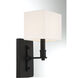 Collins 1 Light 5.5 inch Matte Black Wall Sconce Wall Light, Lighting One