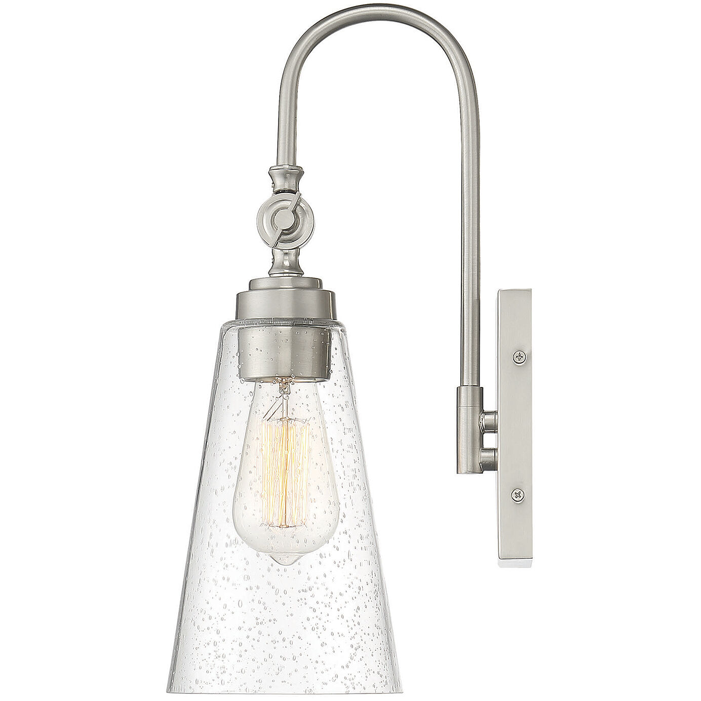 York 8.5 inch 60.00 watt Satin Nickel Adjustable Wall Sconce Wall Light, Essentials