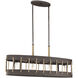 Leland 4 Light 36.13 inch Artisan Rust Linear Chandelier Ceiling Light