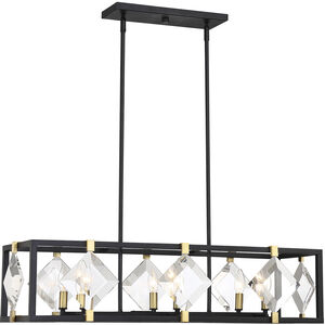 Lowell 6 Light 36 inch Bronze with Brass Accents Trestle Ceiling Light