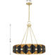 Pelham LED 27.75 inch Black Cashmere and True Gold Chandelier Ceiling Light