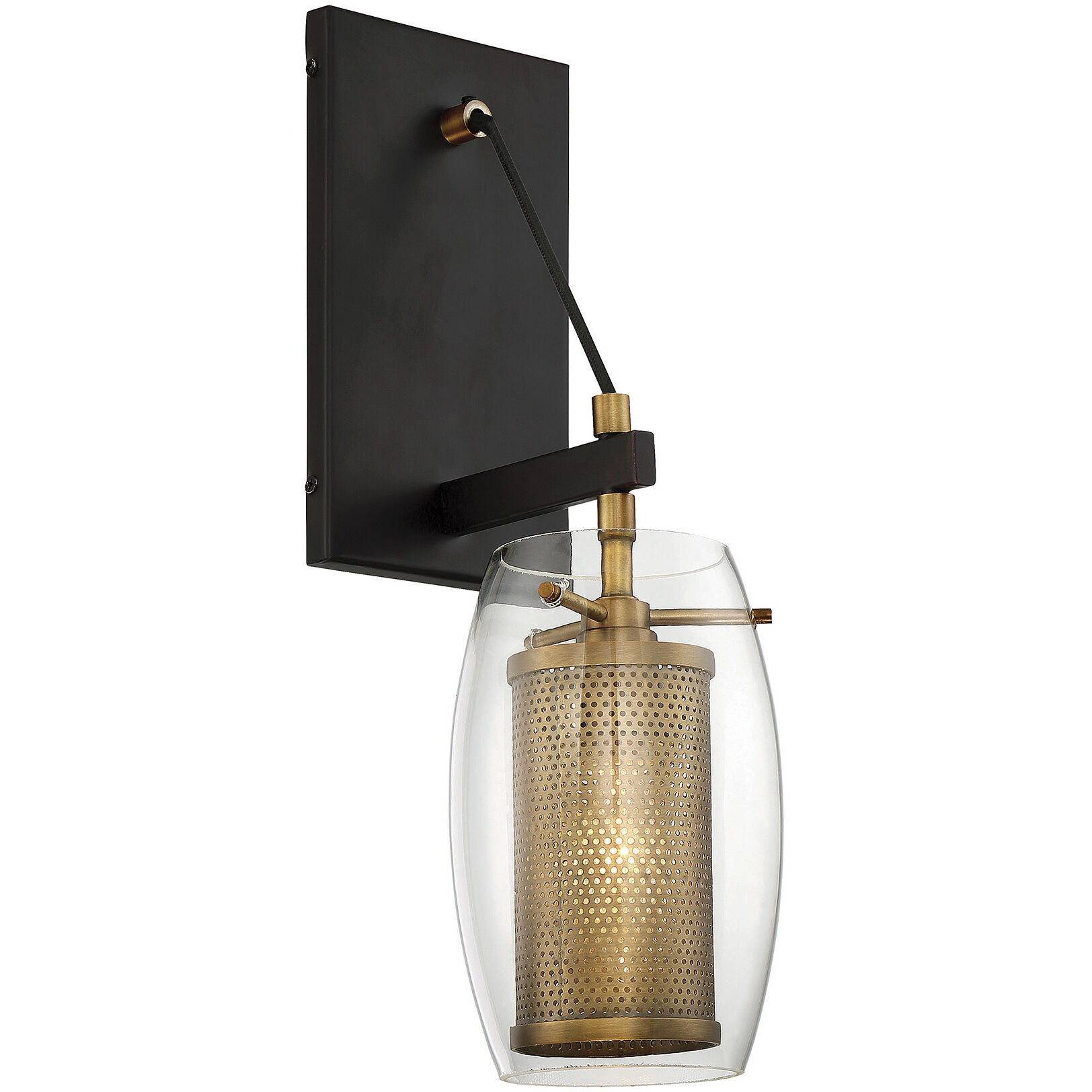 Dunbar 1 Light 4.75 inch Warm Brass with Bronze Accents Wall Sconce Wall Light, Essentials