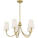 Cameron 5 Light 29 inch Warm Brass Chandelier Ceiling Light, Essentials