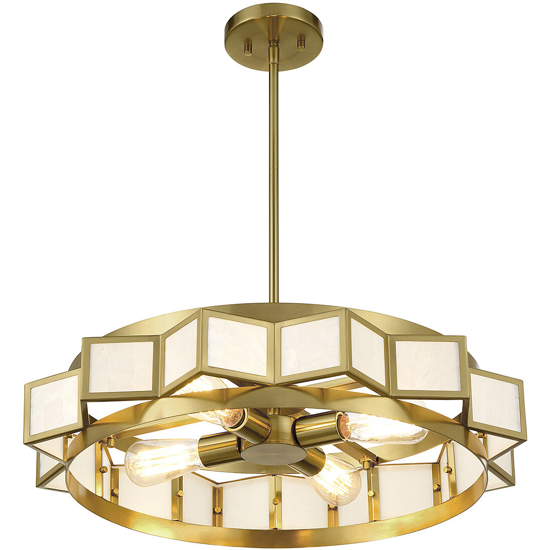 Gideon 4 Light 24 inch Warm Brass Chandelier Ceiling Light