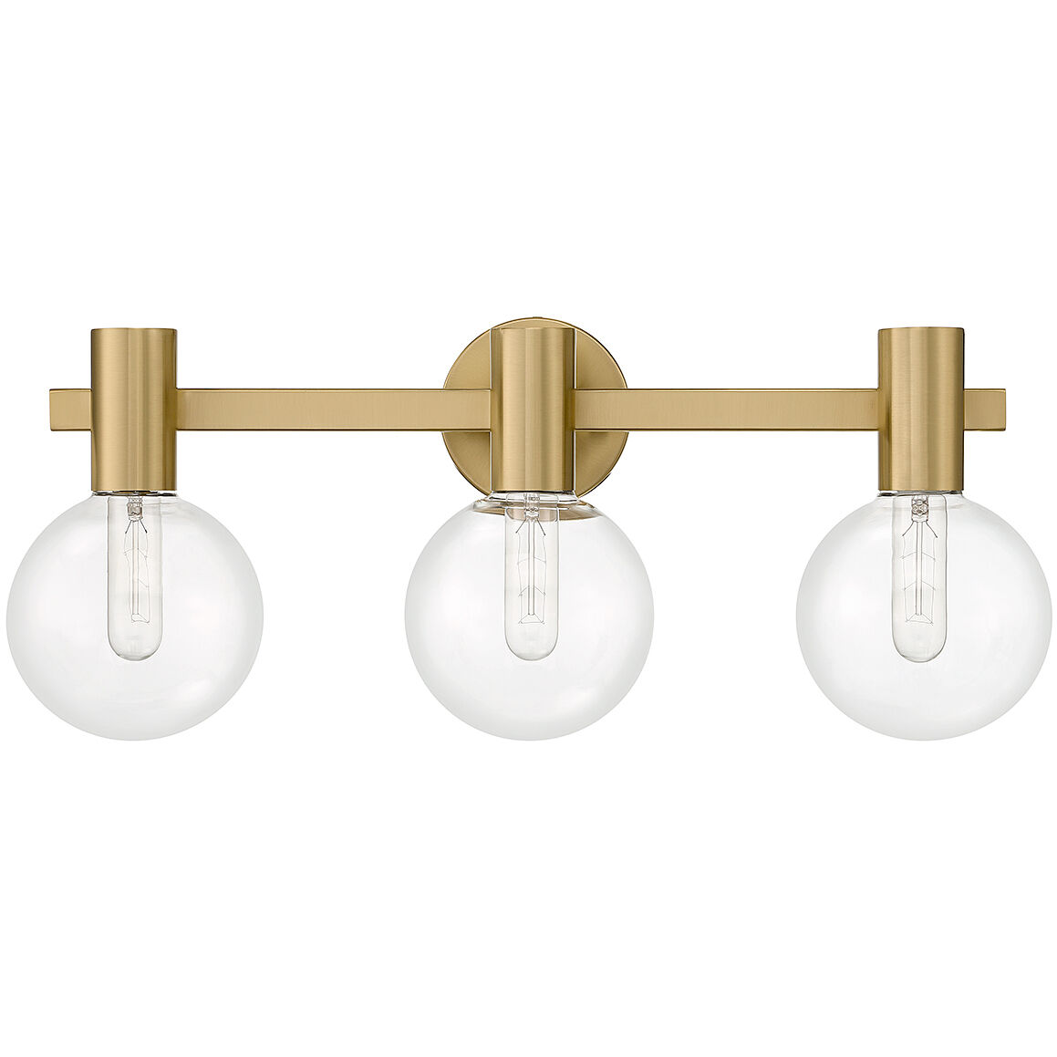 Wright 3 Light 25 inch Warm Brass Bathroom Vanity Light Wall Light