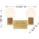 Jarrell 2 Light 14.63 inch Warm Brass Bathroom Vanity Light Wall Light