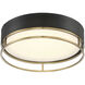 Creswell LED 15 inch Warm Brass Flush Mount Ceiling Light, Oval