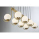 Abella 8 Light 46 inch Warm Brass Linear Chandelier Ceiling Light, Lighting One