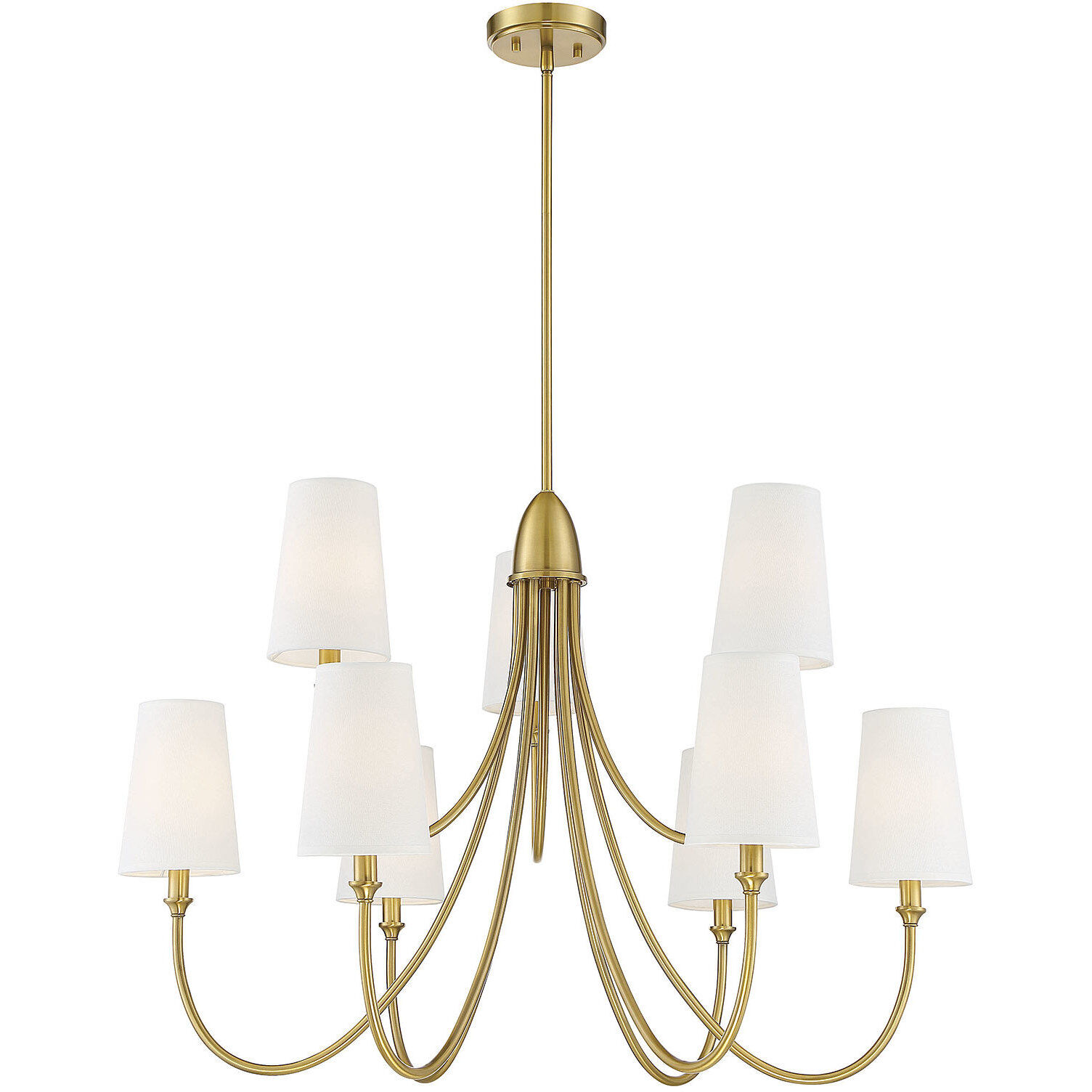 Cameron 9 Light 35 inch Warm Brass Chandelier Ceiling Light, Essentials