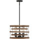 Blaine 3 Light 14 inch Natural Walnut with Black Accents Covertible SemiFlush Ceiling Light