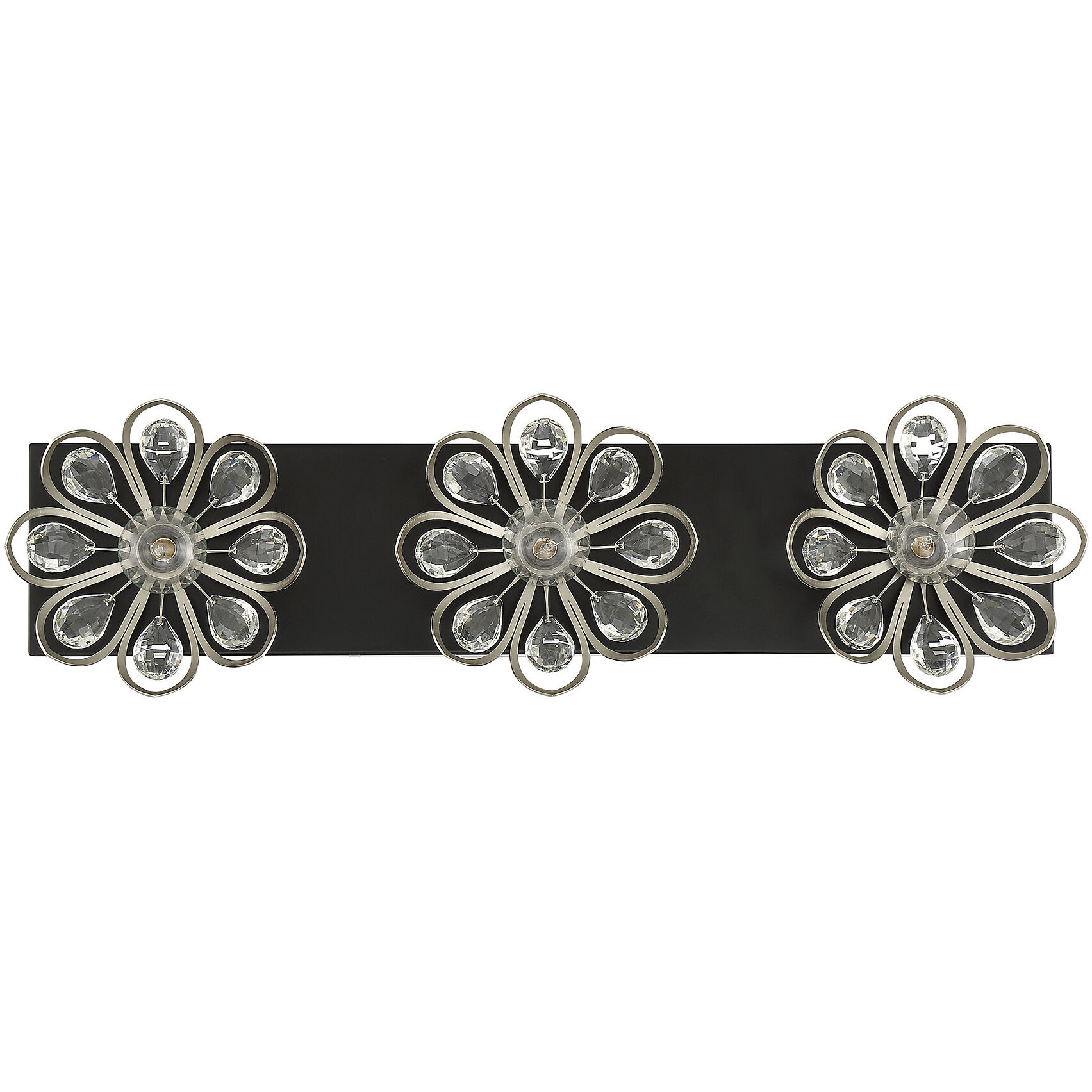 Poppy 3 Light 23 inch Matte Black with Satin Nickel Bathroom Vanity Light Wall Light in Matte Black/Satin Nickel