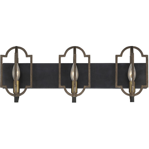 Westwood 3 Light 24 inch Barrelwood W/ Brass Accents Bath Light Wall Light