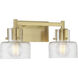 Dover 2 Light 17 inch Warm Brass Bathroom Vanity Light Wall Light