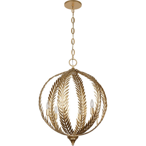 Atlas 6 Light 24 inch Grecian Gold Pendant Ceiling Light