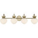 Melbourne 4 Light 33.25 inch Noble Brass Bathroom Vanity Light Wall Light
