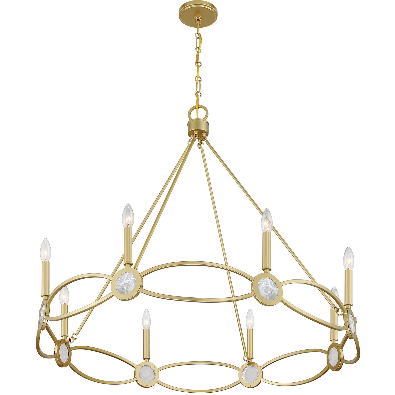 Minette 8 Light 37 inch Spun Gold Chandelier Ceiling Light