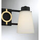 Russo 3 Light 24 inch Matte Black with Warm Brass Accents Bathroom Vanity Light Wall Light, Lighting One