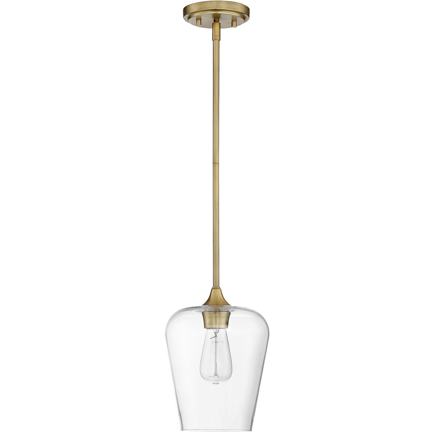 Octave 1 Light 8 inch Warm Brass Pendant Ceiling Light, Essentials