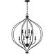 Orchid 8 Light 32 inch Matte Black Pendant Ceiling Light, Lighting One