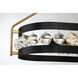 Edina 6 Light 42 inch Black with Warm Brass Accents Linear Chandelier Ceiling Light, Oval