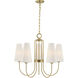 Wilkes 5 Light 30 inch Warm Brass Chandelier Ceiling Light