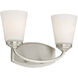 Jordan 2 Light 14 inch Satin Nickel Bathroom Vanity Light Wall Light, Essentials