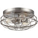 Scout 3 Light 15 inch Satin Nickel Flush Mount Ceiling Light
