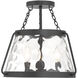 Crawford 3 Light 15 inch Matte Black Semi-Flush Ceiling Light