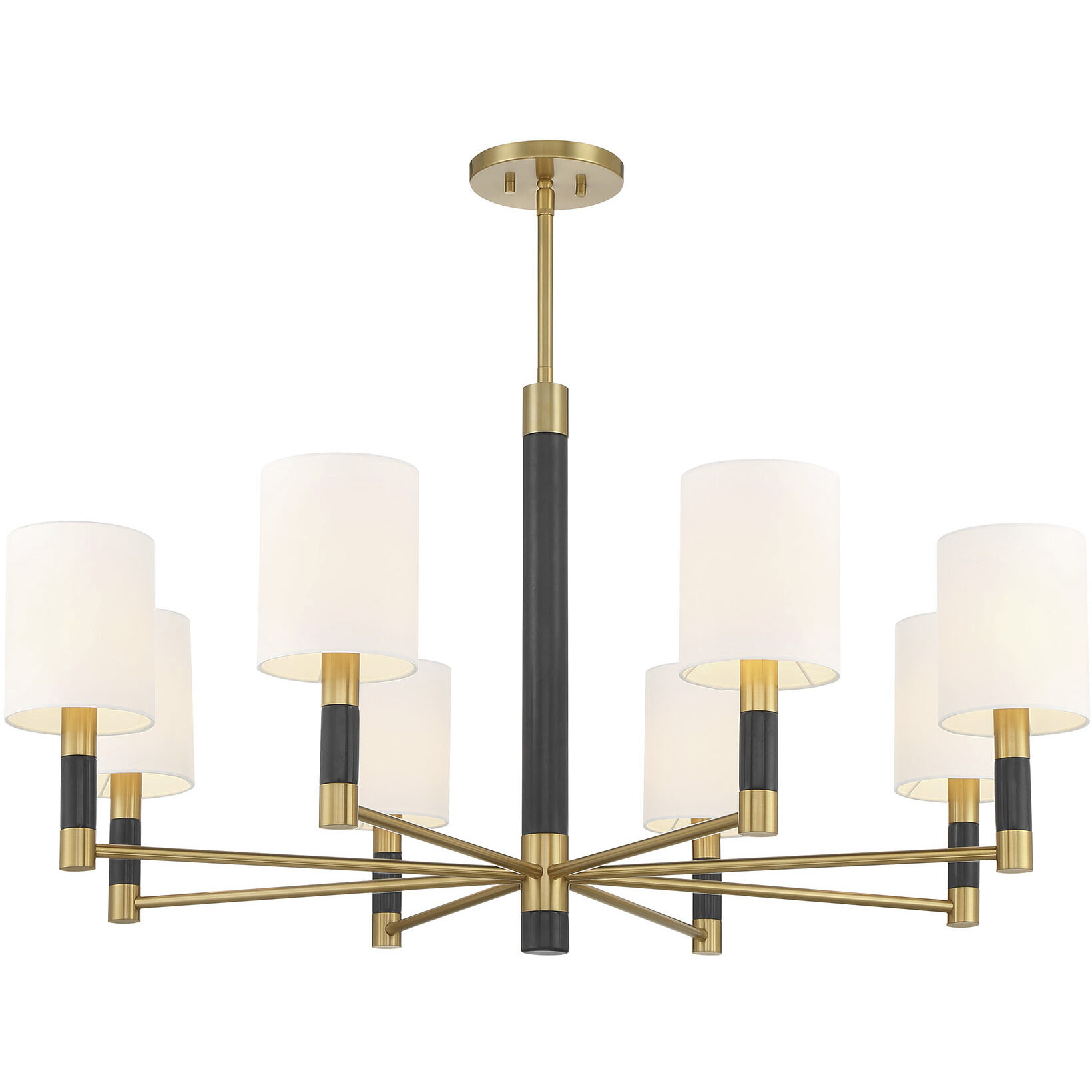 Conrad 8 Light 40 inch Warm Brass with Black Marble Chandelier Ceiling Light