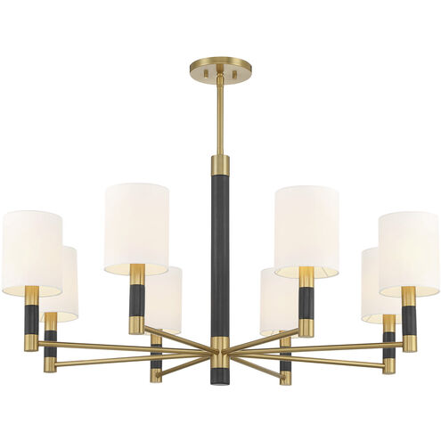 Conrad 8 Light 40 inch Warm Brass with Black Marble Chandelier Ceiling Light