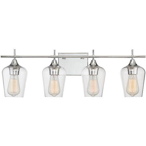 Octave 4 Light 29 inch Polished Chrome Bathroom Vanity Light Wall Light, Essentials