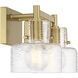 Dover 2 Light 17 inch Warm Brass Bathroom Vanity Light Wall Light