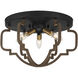 Westwood 3 Light 15 inch Barrelwood with Brass Accents Flush Mount Ceiling Light