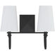 Cameron 2 Light 15 inch Matte Black Bathroom Vanity Light Wall Light, Essentials