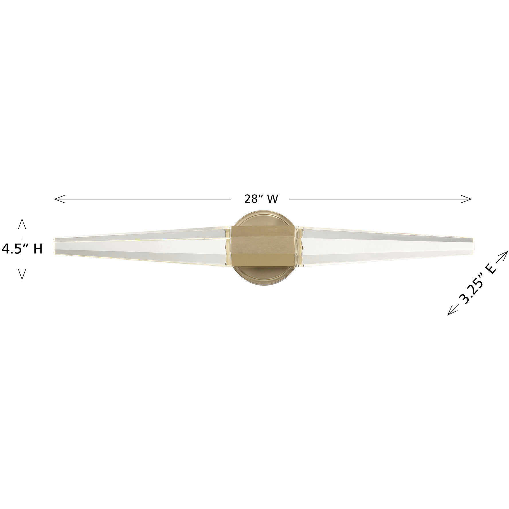 Beaumont LED 28 inch Noble Brass Bathroom Vanity Light Wall Light