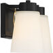 Russo 2 Light 15.5 inch Matte Black with Warm Brass Accents Bathroom Vanity Light Wall Light, Lighting One