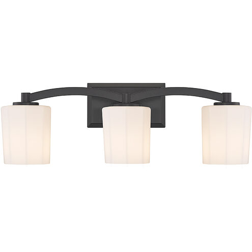 Whitney 3 Light 24 inch Black Bathroom Vanity Light Wall Light