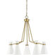 Lamar 5 Light 30 inch White with Warm Brass Chandelier Ceiling Light in White/Warm Brass