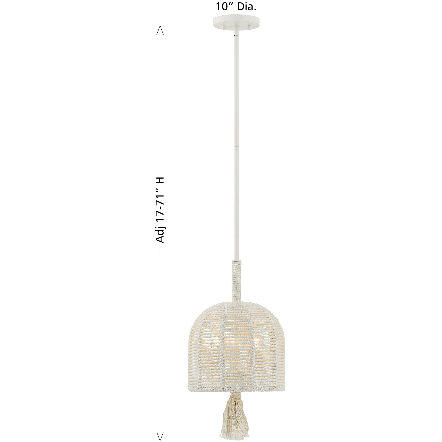 Lunara 3 Light 10 inch Cotton Pendant Ceiling Light