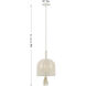Lunara 3 Light 10 inch Cotton Pendant Ceiling Light