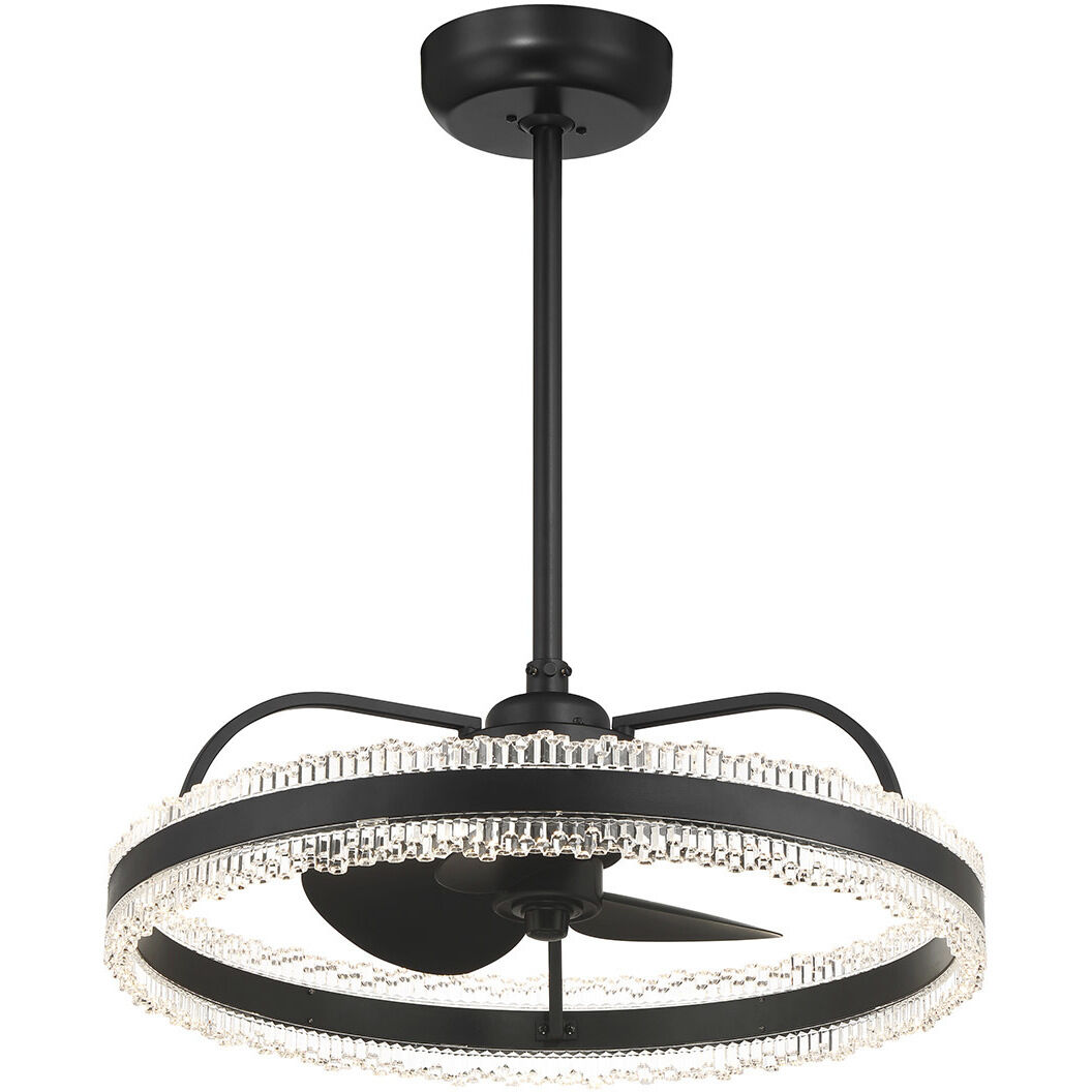 Corona 14 inch Matte Black with Black Blades Fan D'Lier