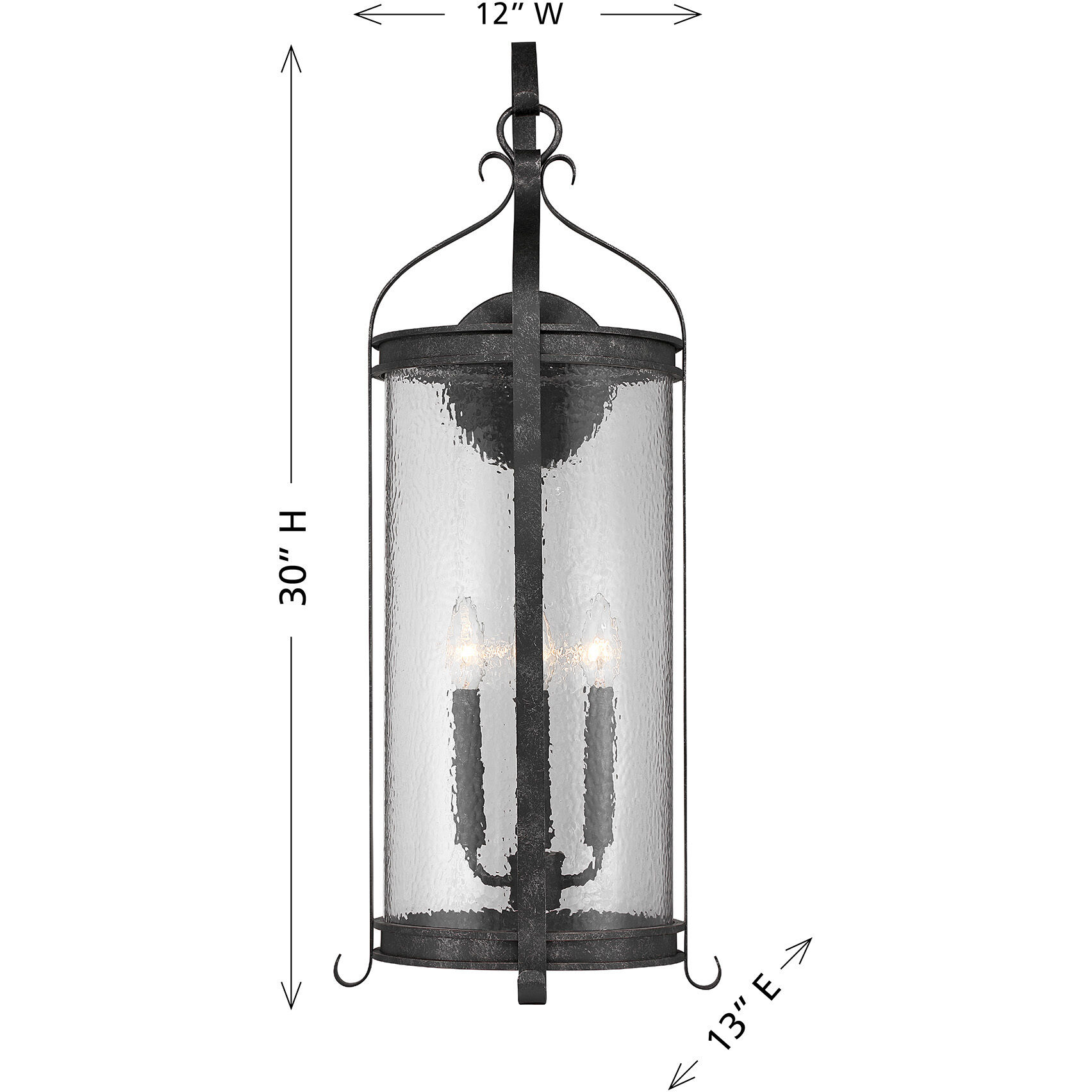 Preston 4 Light 30 inch Iron Oxide Outdoor Wall Lantern