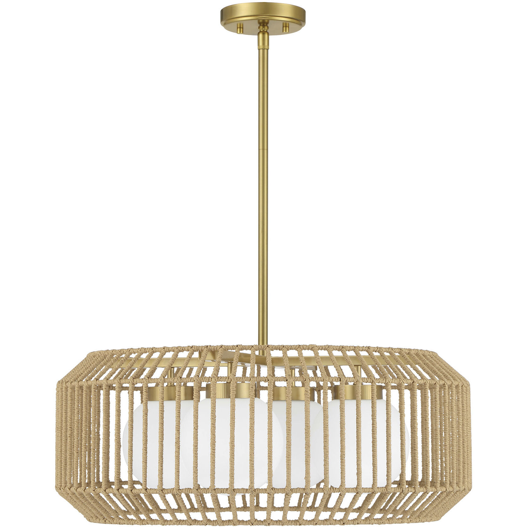 Pastis 4 Light 24 inch Warm Brass Pendant Ceiling Light