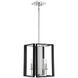 Champlin 4 Light 12.38 inch Black with Polished Nickel Accents Pendant Ceiling Light
