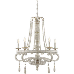Helena 5 Light 28 inch Provence with Gold Accents Chandelier Ceiling Light
