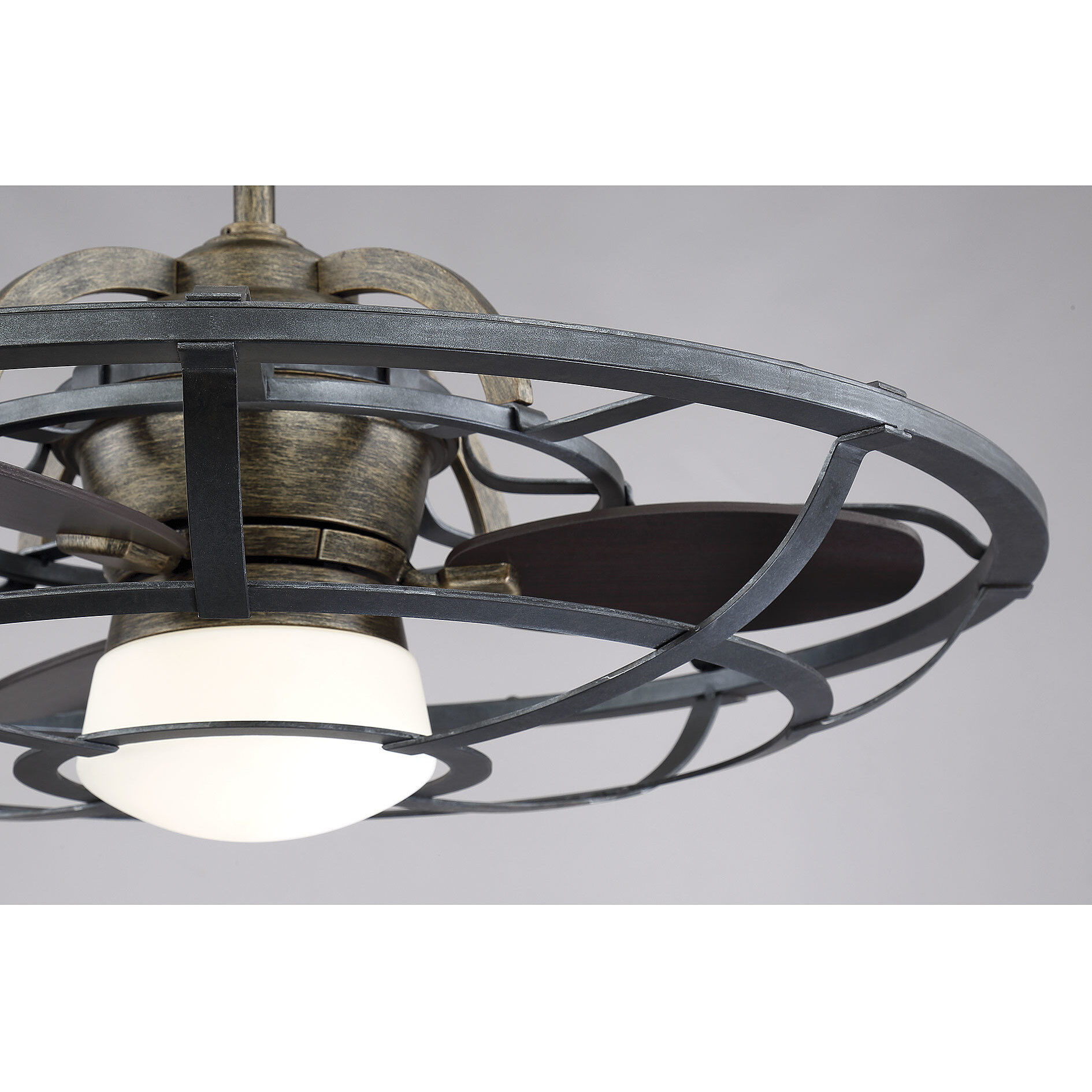 Alsace 26 inch Reclaimed Wood with Chestnut Blades Fan D'Lier