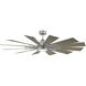 Farmhouse 60 inch Galvanized Aluminum with Weathered Oak Blades Ceiling Fan